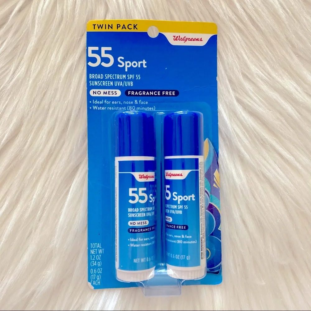 🆕 Sport Sunscreen Stick 55 Sport Broad Spectrum Sunstick, Twin Pack